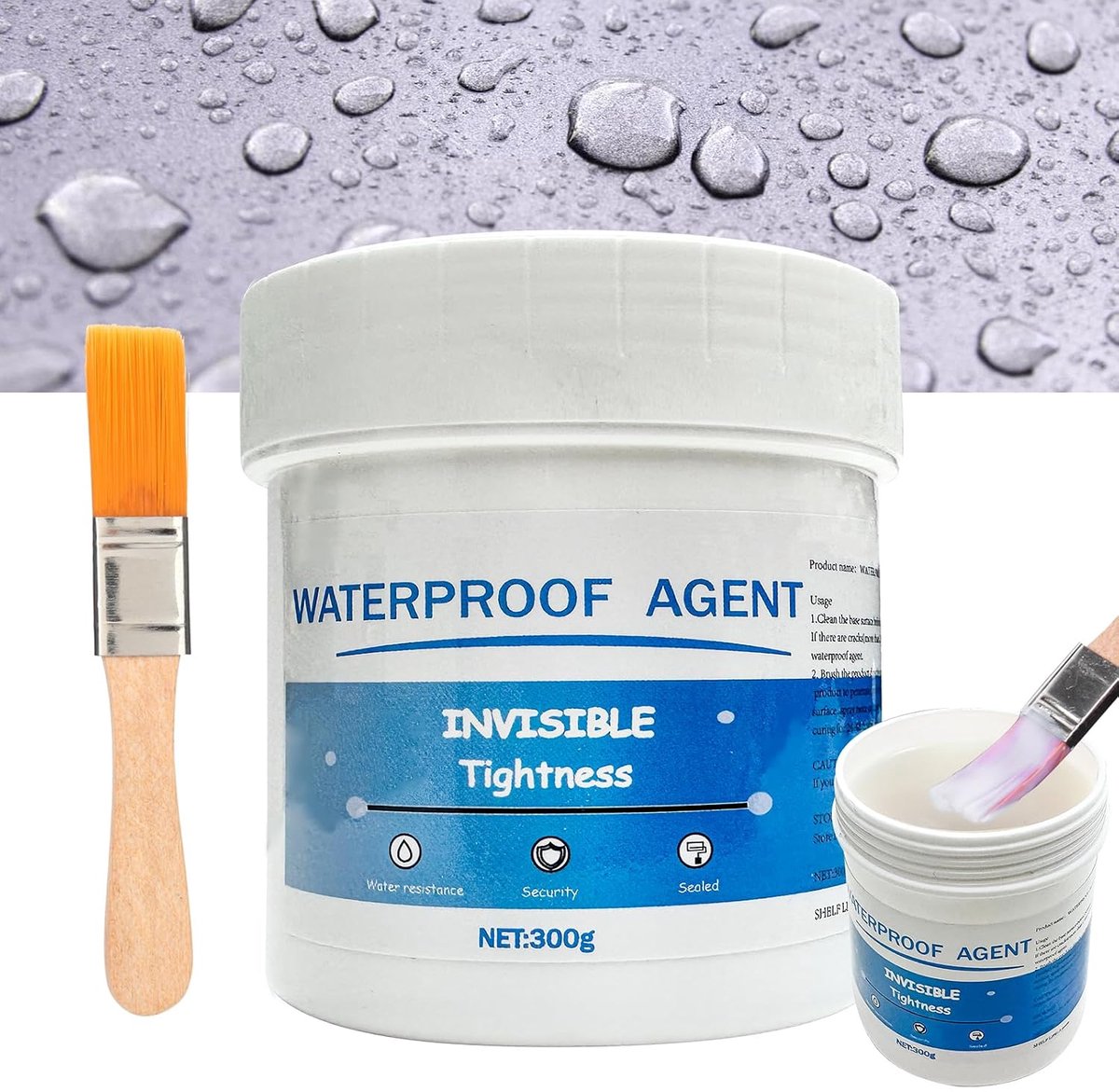 SnelShoppen - Transparante Waterdichte Coating Agent, 300g Waterdichte Isolatie Sealant Emulsie, Onzichtbare Waterdichting voor Binnen en Buiten, Idea
