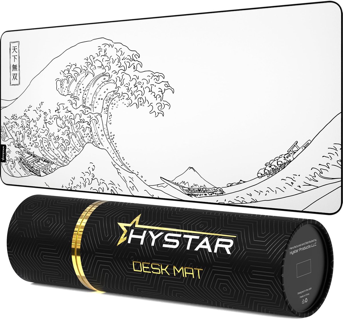SnelShoppen - Gaming-muismat met Zacht Gestructureerd Stoffen Oppervlak, Waterbestendig, 5 mm Dikker, Siliconen Drinkonderzetter, The Great Wave Desig