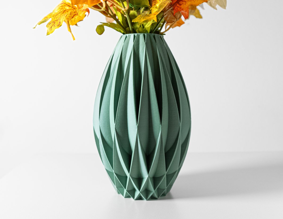 Skushy Vaas Kivra - Geschikt voor Bouwbloemen - Japandi Designvaas voor Droogbloemen en Kunstbloemen - Sculpturale Decoratieve Vaas - Moderne Woondecoratie
