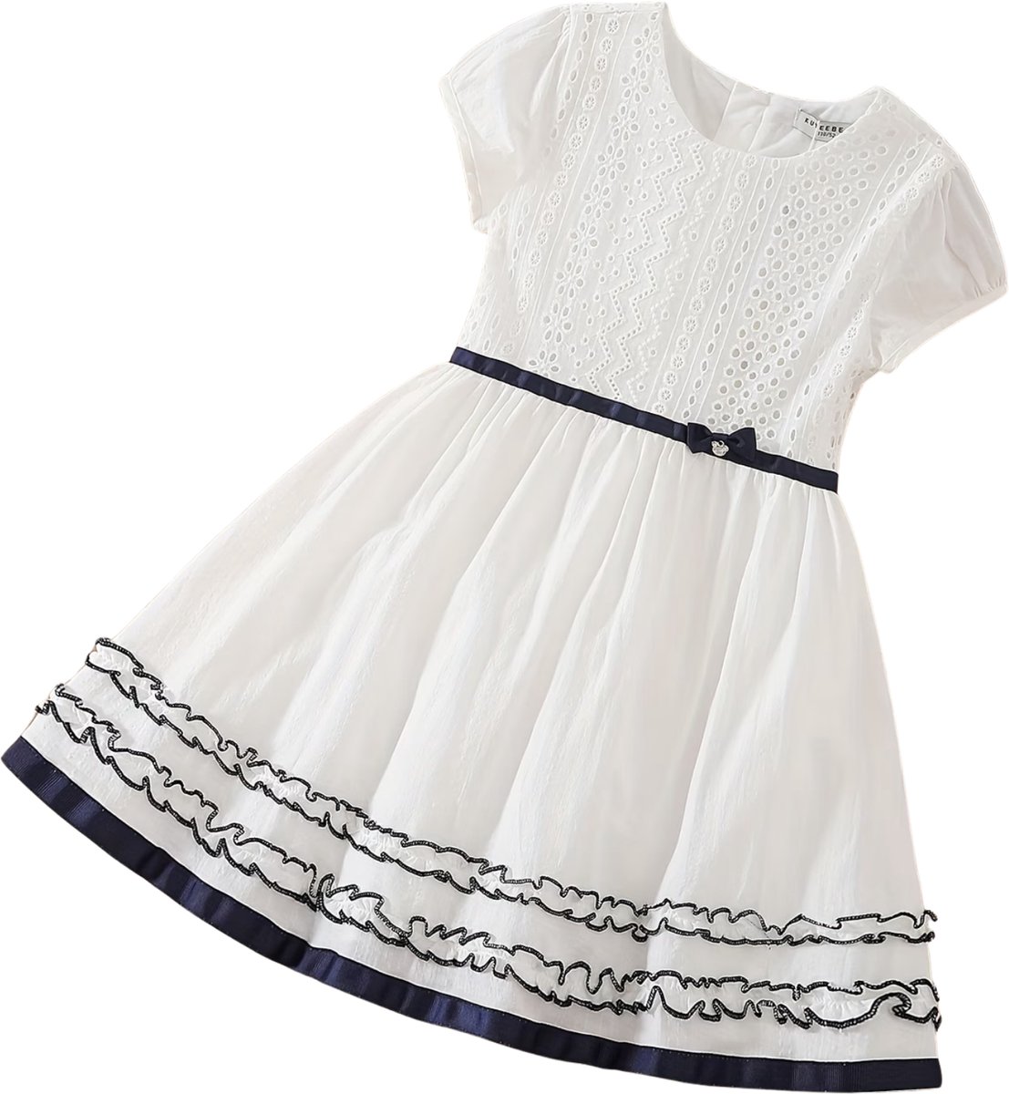 Currero Zomerjurk Meisjes Zomerjurken Kinderen Jurk Meisje Ibiza Stijl Sundress Kinderkleding Crème 13-14 Jaar Melkachtig