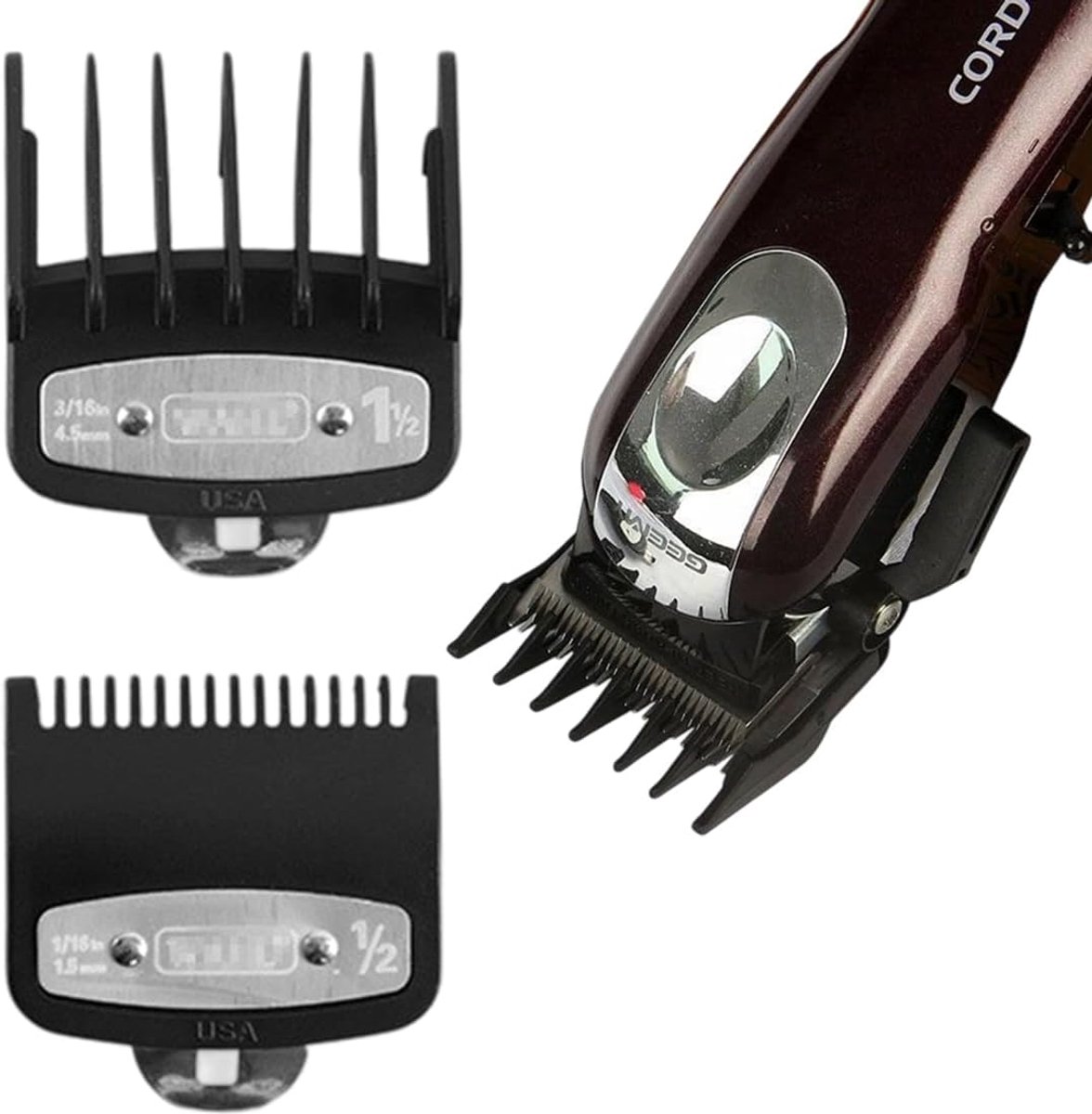 SnelShoppen - 2 x Haartrimmer Opzetstukken, Haar Clippers, Gids Kammen, Magic Clip Trimmer Scheerapparaat, Baardtrimmer Opzetstuk Set, 1.5 mm en 4.5 m
