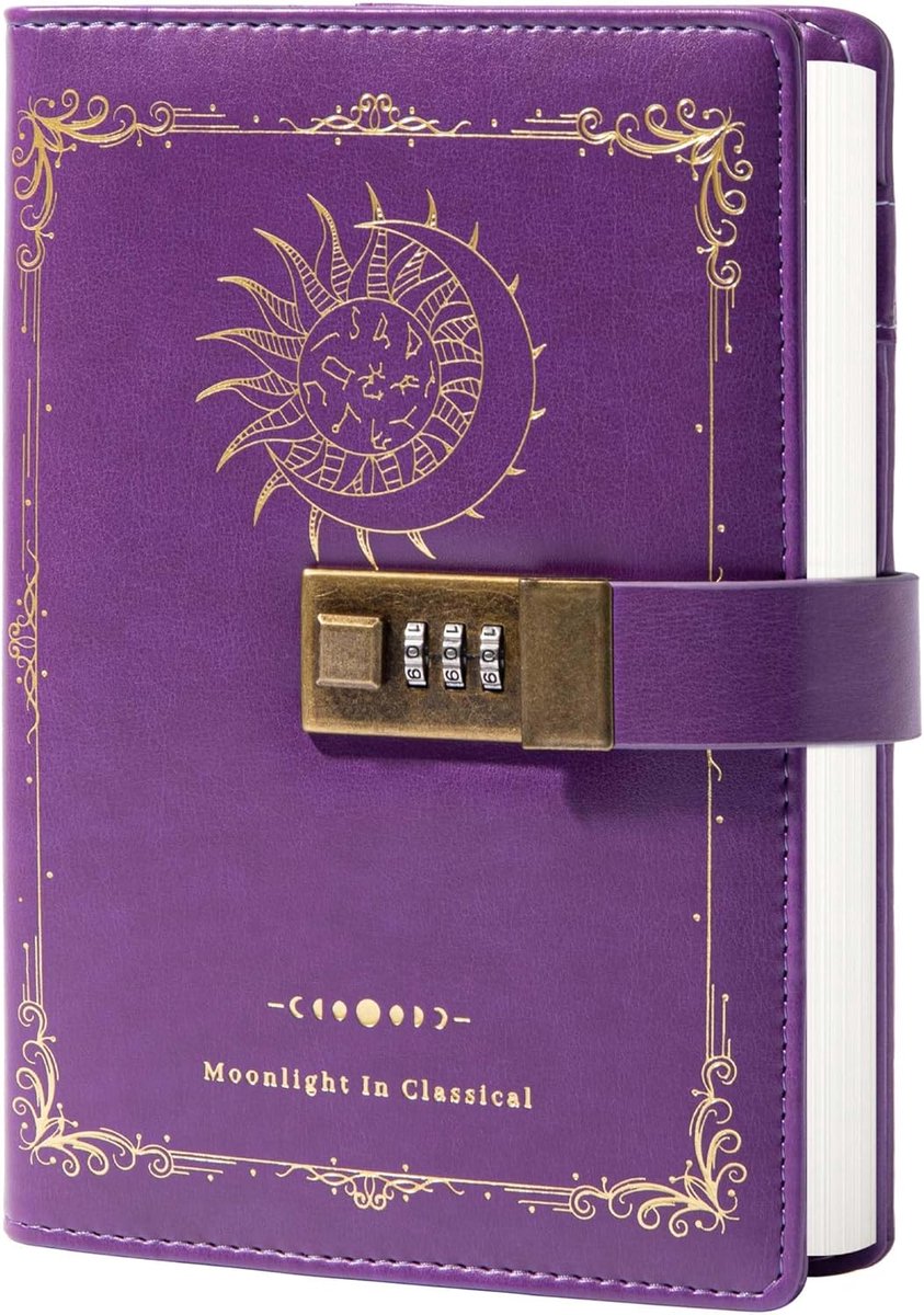 Notitieboek met slot B6 - Leren journal - Sterrenbeeld ontwerp - Perfect voor het beschermen van je geheimen - SnelShoppen