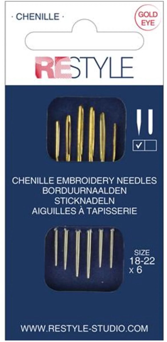 ReStyle 015.10630 Borduurnaalden met scherpe punt 18-22, 6 stuks