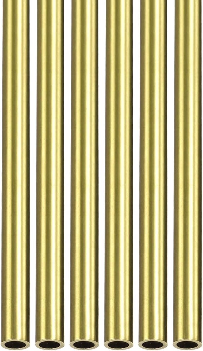 5 mm x 0,5 mm x 200 mm messing buis - 6 verpakkingen - ideaal voor machines, DIY projecten en decoratieve frames - ronde metalen buizen