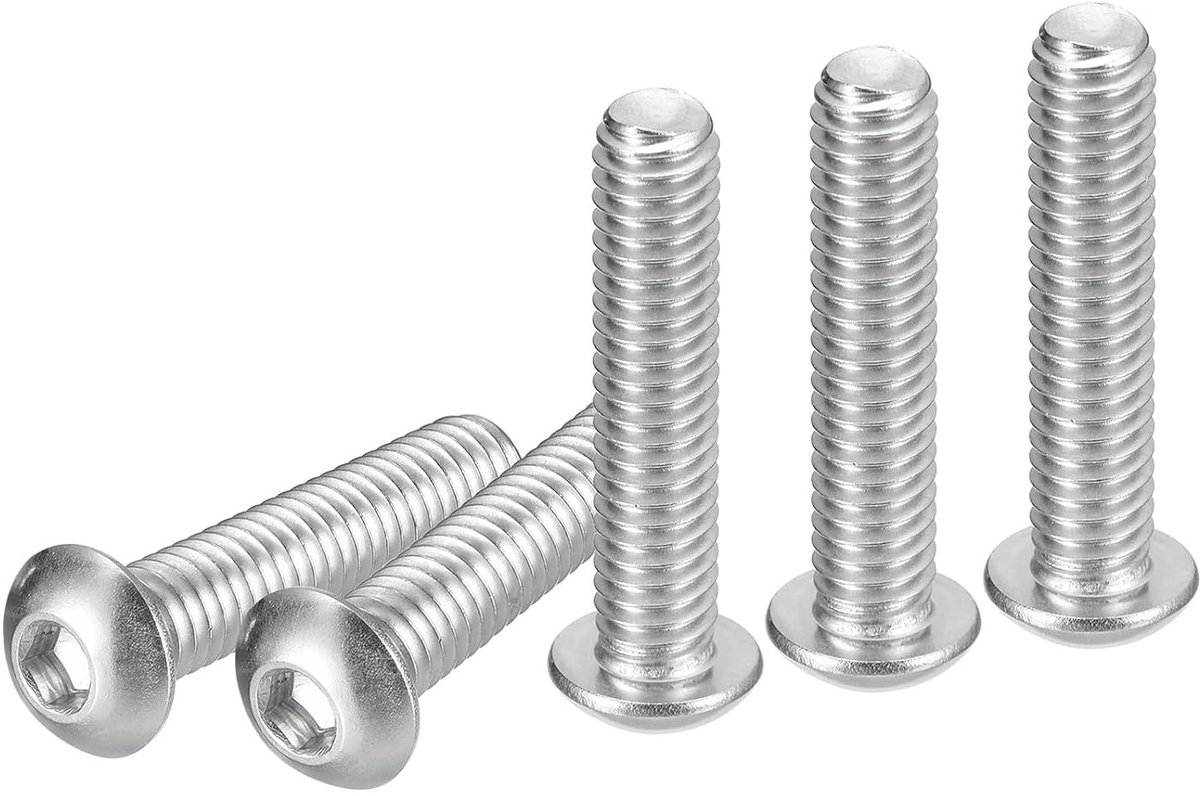 Flat Head Hex Socket Schroeven 5/16-18x1-1/2" - Set van 10 - Geschikt voor Machines - Roestvrijstaal 304 - Volledige Draad - Duurzame Bevestigingselementen