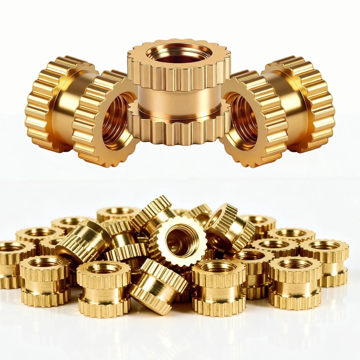 150 Stuks M3 Messing Draad Inserts voor 3D Printen, Drukmoeren en Flush-Mounted Draadbushings voor Kunststof Onderdelen