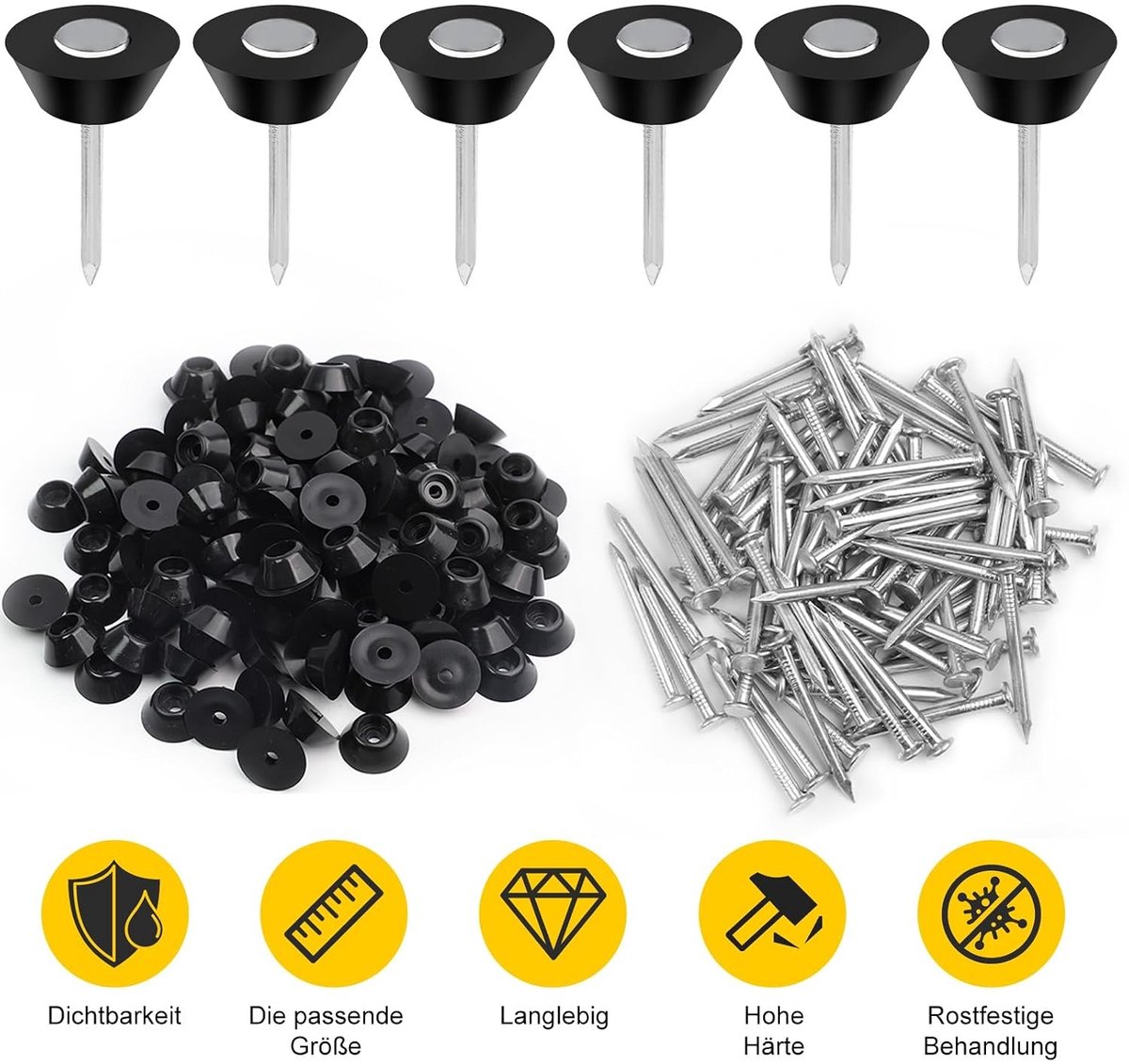 Set van 80 Stud Seal Nagels 3.5 x 40 mm voor Isolatie, Bouwprojecten en Tuinbedden met Bevestigingsmaterialen