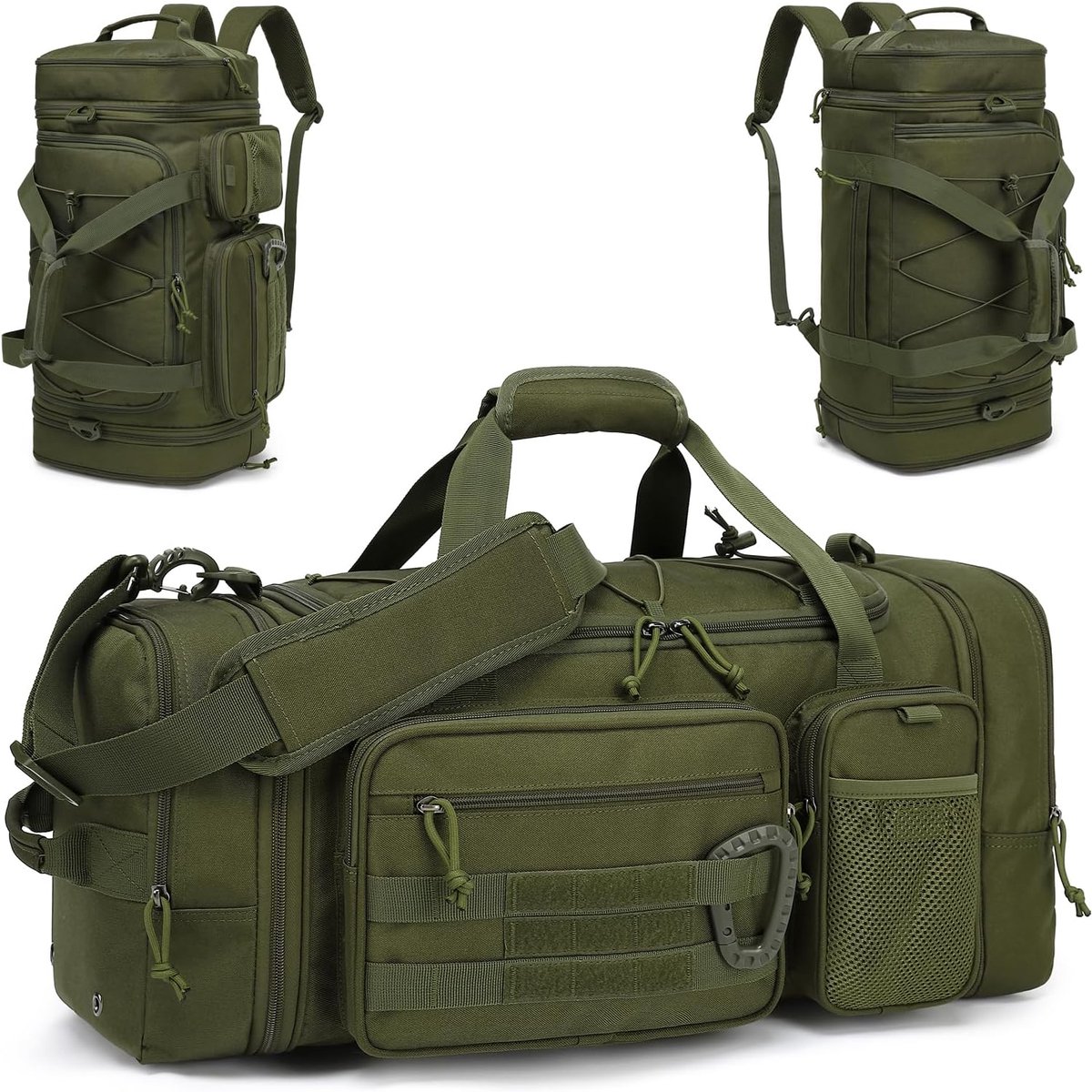 SnelShoppen - Sports Bag & Backpack - Groene Reis Duffle Bag - Uitbreidbaar van 40L naar 45L - Ideaal voor Sport, Reizen, Gym, Weekendje Weg