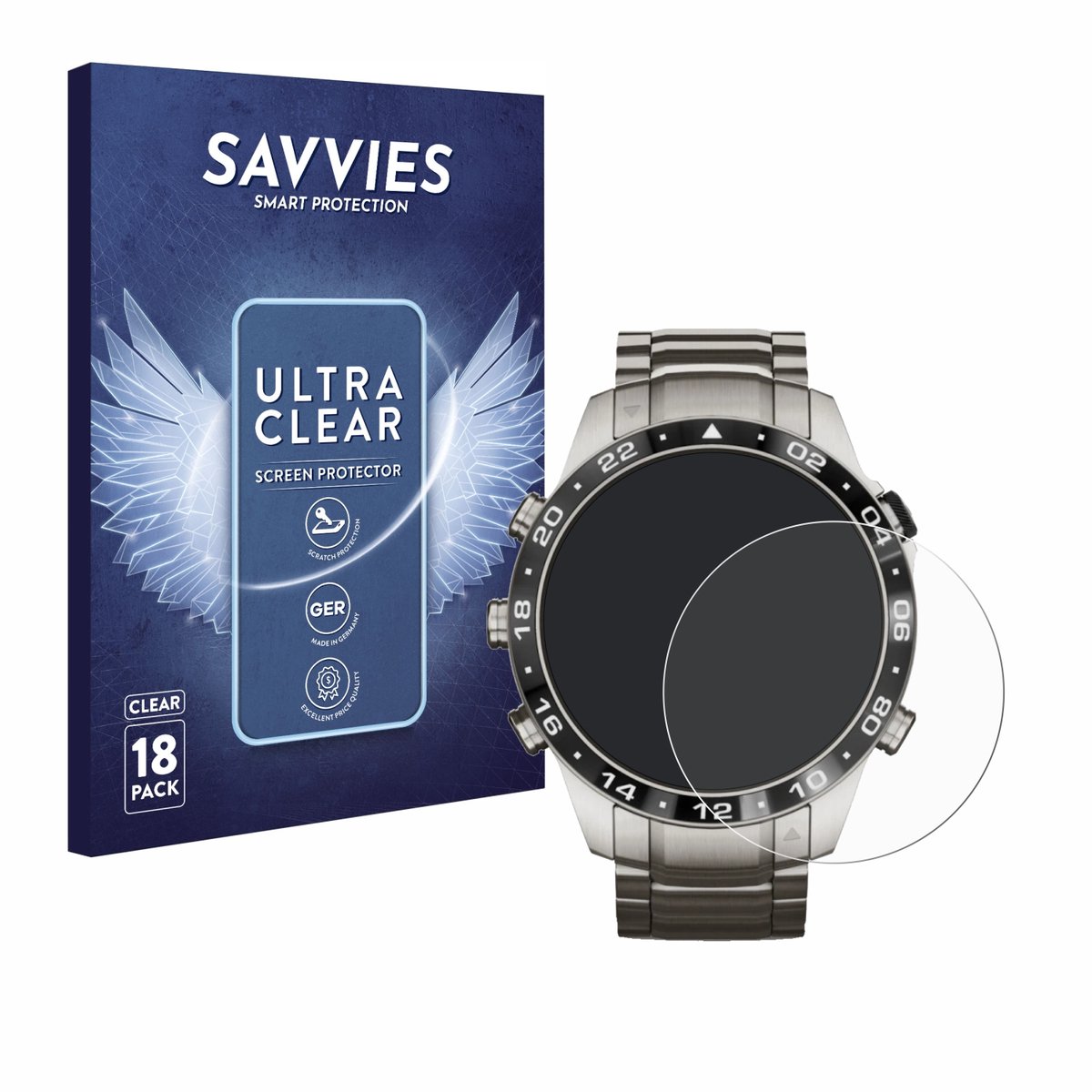 Savvies - Screenprotector voor Garmin Marq Aviator Gen 2 - Folie Beschermfolie transparant 18 Stuks