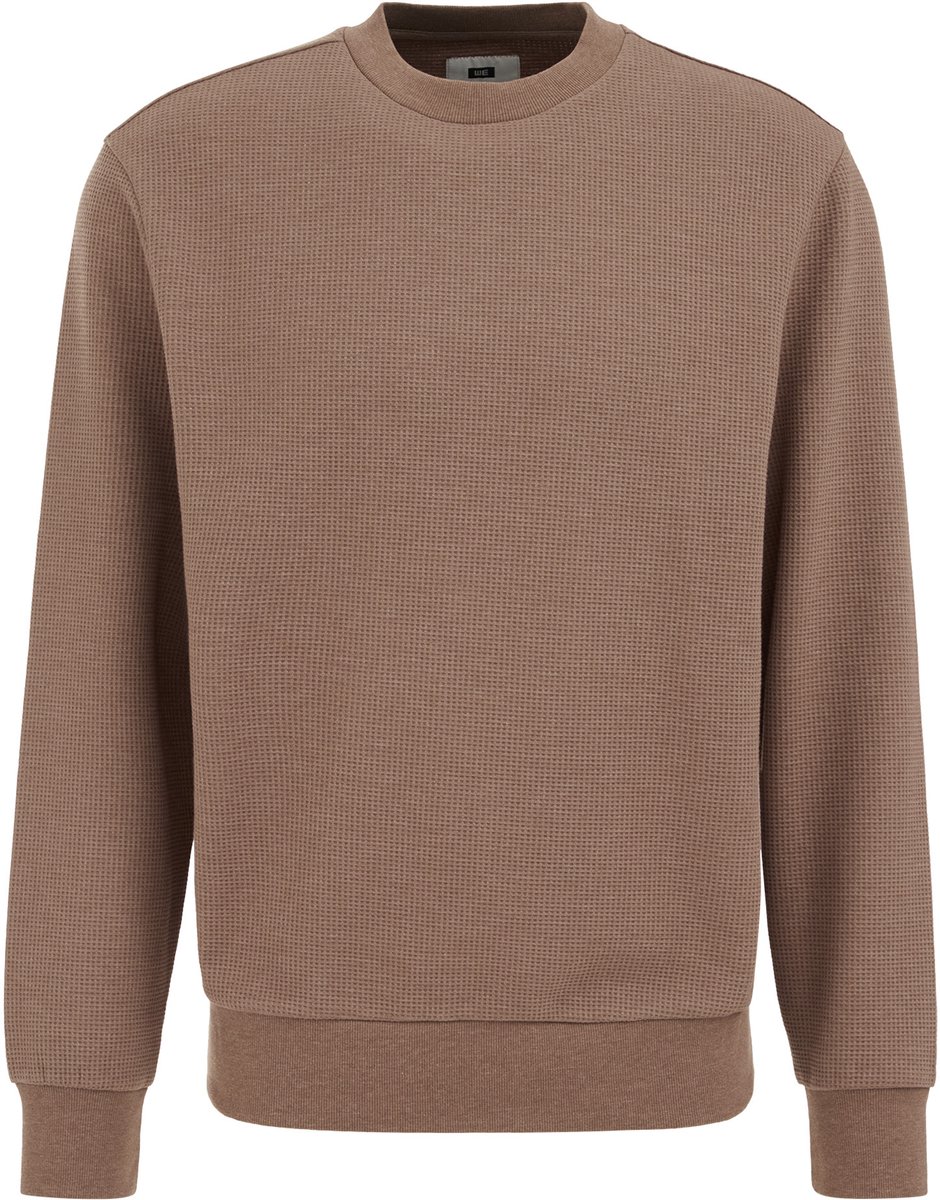 WE Fashion Heren regular fit sweater met structuur