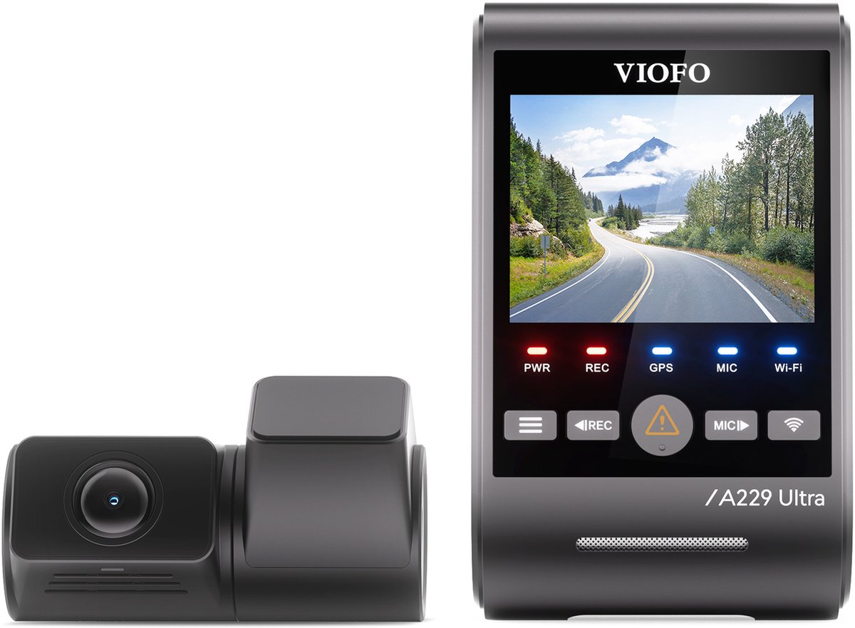 VIOFO A229 Ultra 2CH - Dashcam - Dual 4K Sony STARVIS 2 - GPS & 5GHz WiFi - HDR Nachtzicht - Parkeerstand - Voice Control