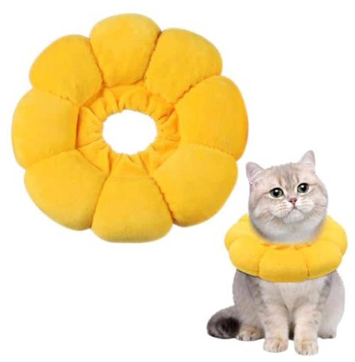 Ademende kraag, suède, katoen, ongeverfd haar, licht waterdicht, schattig bloemenpatroon, lekvrije kraag (M)
