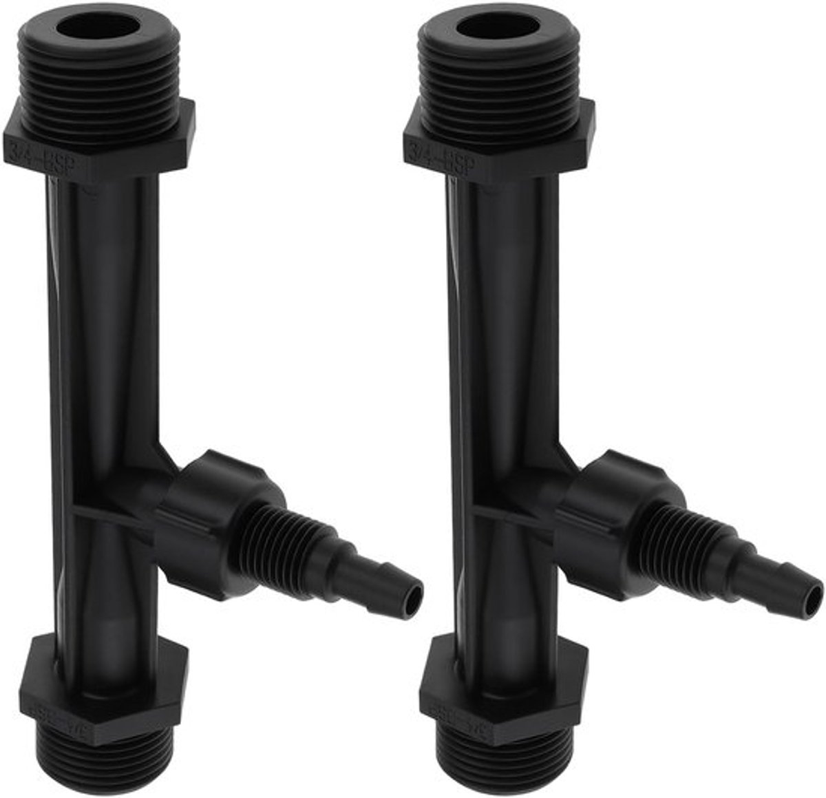 Venturi Injector 2x - Kunststof - 3/4 BSP - Meststof Injector - Chemische Injectie - 145 mm lang, 73 mm breed - Irrigatie-injector