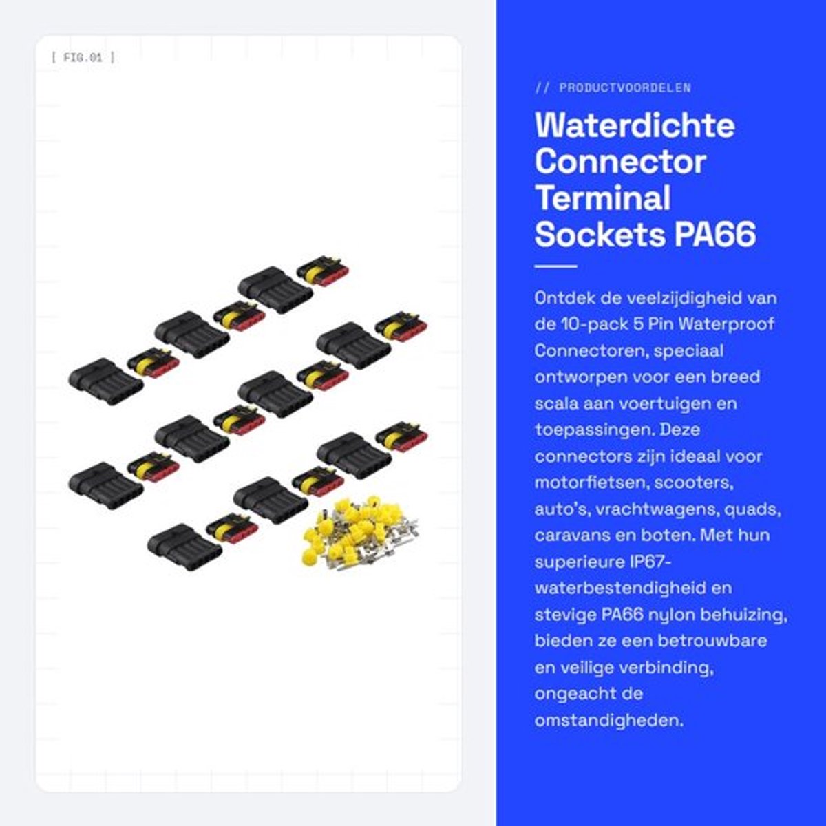 Waterdichte Connector - Terminal Sockets - PA66 Nylon - Motorfiets Scooter Auto - Quad Bike Caravan Marine Jet Ski - Boten - AC/DC Plug -...