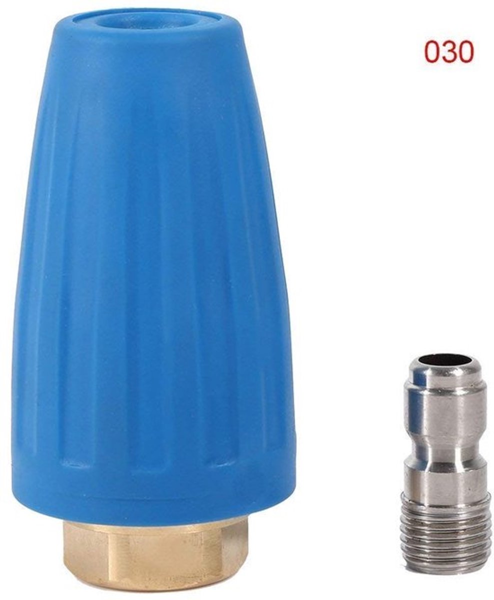 Rotary Spray Nozzle 3000 PSI - Turbo Nozzle - Hoge Druk Reiniging - 1/4" Snelle Aansluiting - Messing/Roestvrij Staal - Verhoogde Reinigingskracht - Hogedrukspuitmond