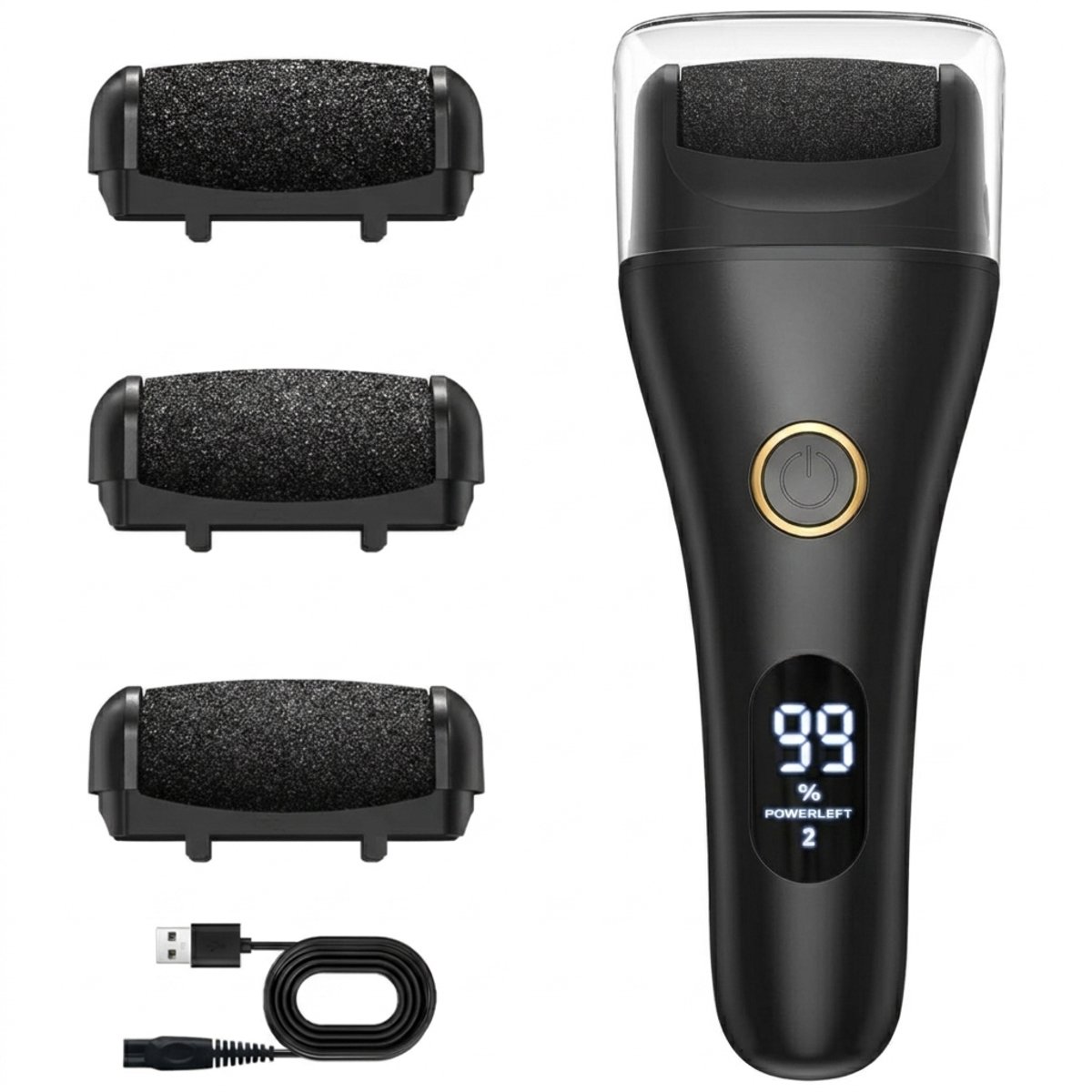 ApexArte® Elektrische Eeltverwijderaar - Pedicureset Electrisch - Voetvijl - Zwart