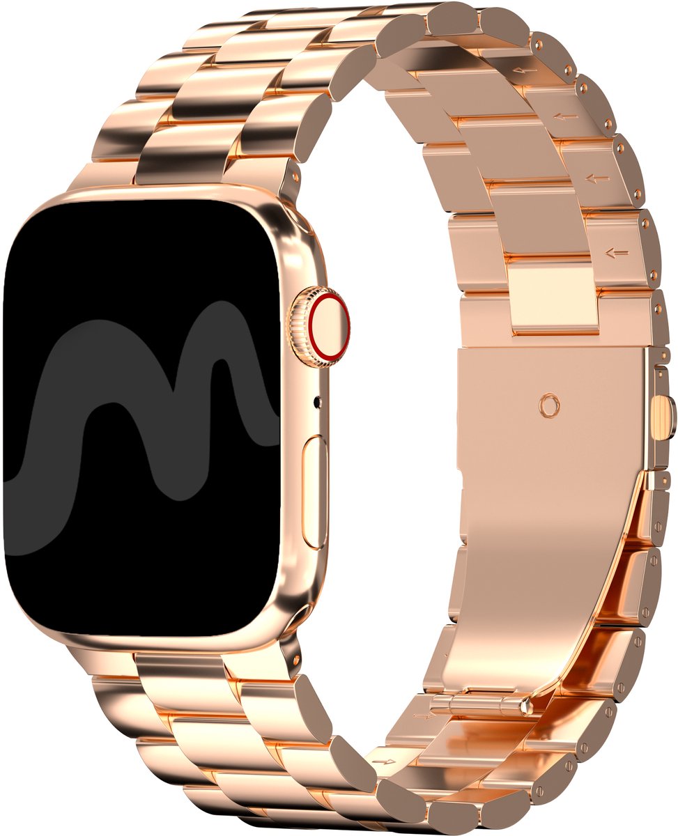 iMoshion Bandje Geschikt voor Apple Watch Bandje Series 1 / 2 / 3 / 4 / 5 / 6 / 7 / 8 / 9 / SE - 38 / 40 / 41 mm - iMoshion Stalen band - Rosé Goud