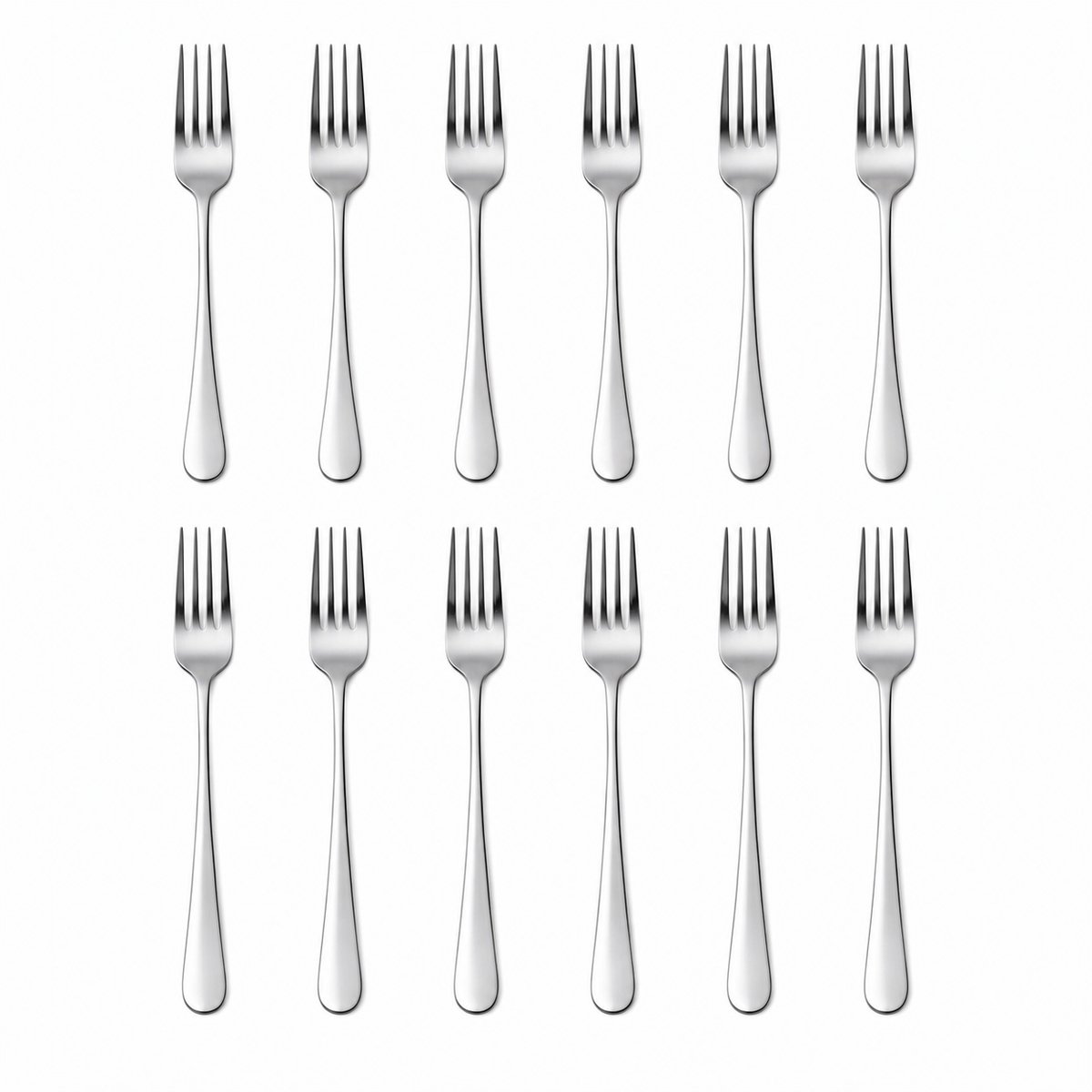 Luxe tafelvorken - 12 stuks - 18,5 CM - RVS - Zilver