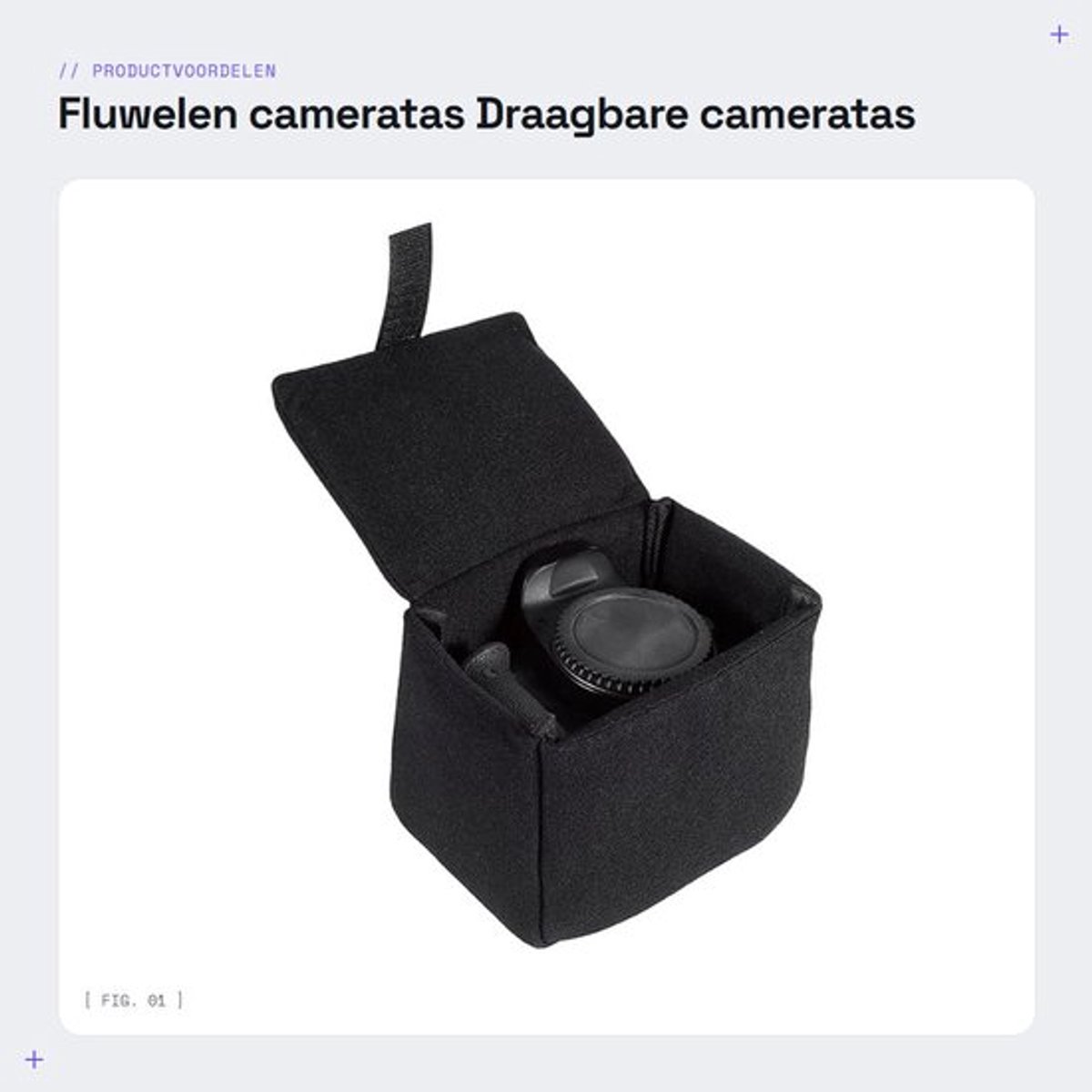 Cameratas Schokbestendig - Fluwelen Cameratas - Draagbare Camera Organizer - Gewatteerde Bescherming - Verstelbare Partitieblokken - Compact Formaat