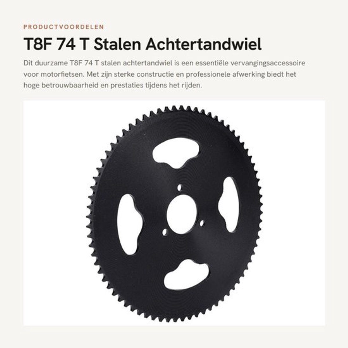Achtertandwiel 35MM - Stalen Tandwiel - Duurzaam Motorfiets Accessoire - Lichtgewicht - Professionele Fabricage - Hoge Betrouwbaarheid