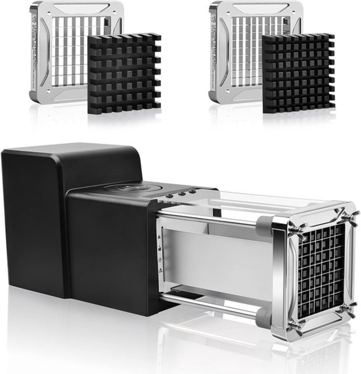 SnelShoppen - Professionele Elektrische Frite Cutter voor Aardappelen, Snijmachine met RVS Bladen 9mm en 12mm, Perfect voor Keuken, Feest en Camping