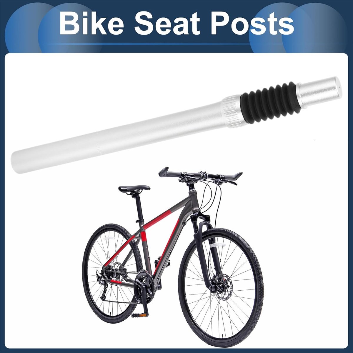 Zadelpen 31.6x350mm Aluminium Legering Zilver Kleur Schokabsorberend voor Fietsen met Comfortabele Rit