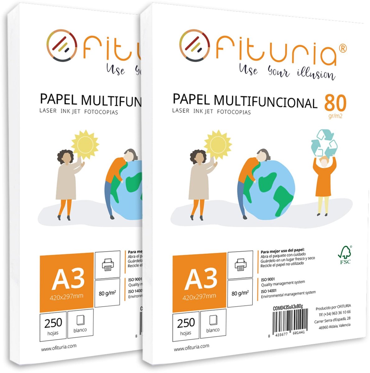 SnelShoppen - Ofituria A3-papier 80 g, 500 vel, blanco multifunctioneel papier voor laserprinter, inkjetprinter en kopieerapparaat, ideaal voor school