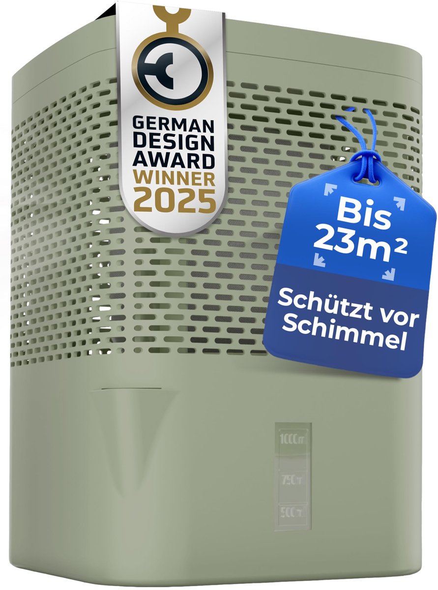 SnelShoppen - Luchtontvochtiger zonder stroom tot 23 m², 360 graden ventilatie, kamerontvochtiger met schenktuit en 680 g granulaat voor schimmel- en