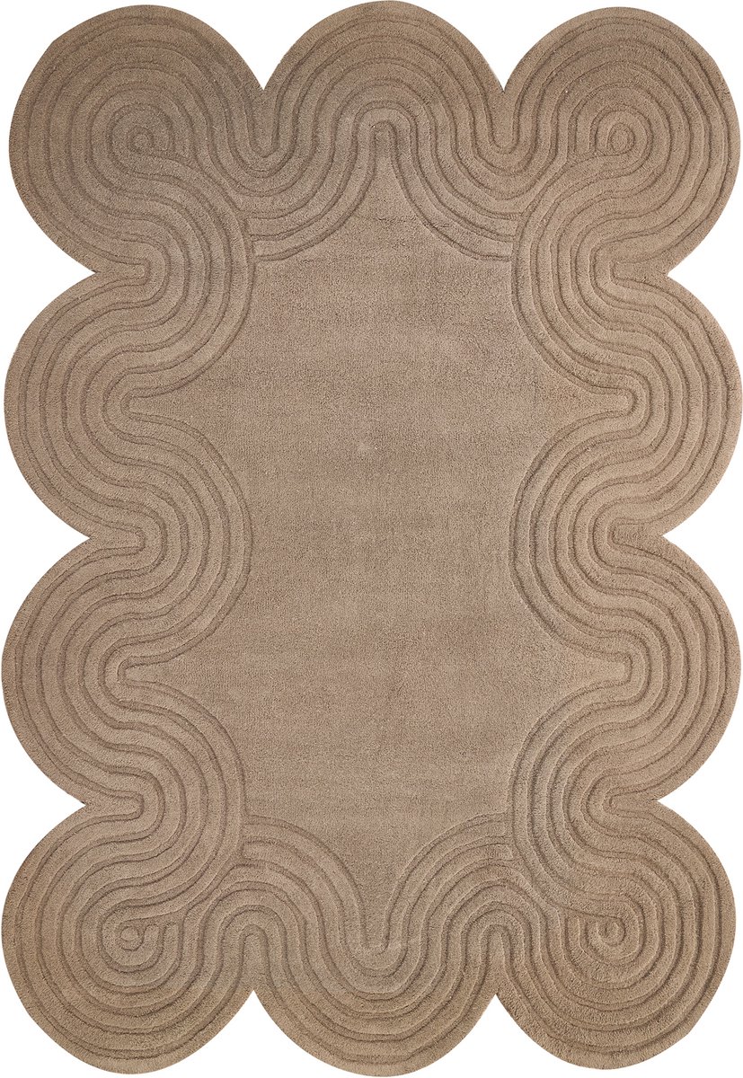 MALVAN - Vloerkleed - Taupe - 160 x 200 cm - Wol
