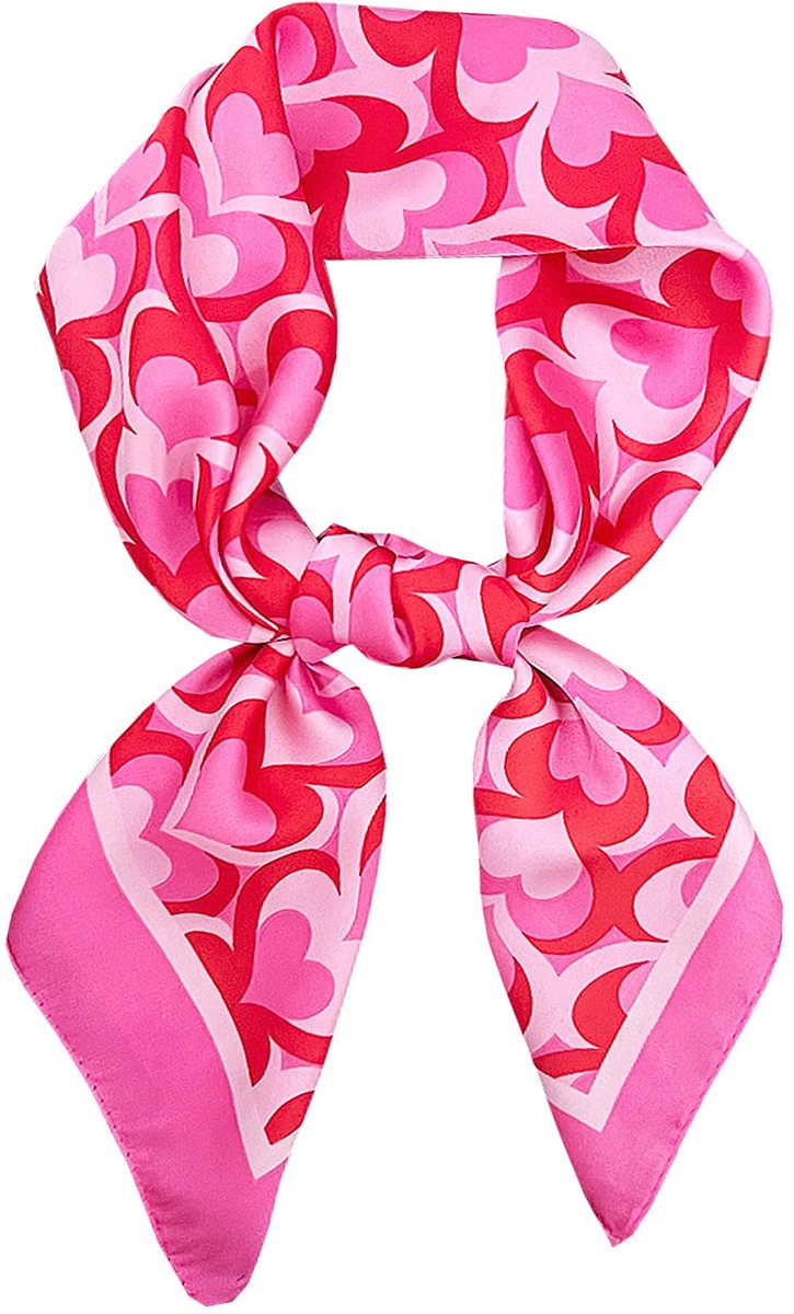 Satijnen Bandana-Hoofddoek – Lichtgewicht, Dunne en Gladde Neksjaal – Zijdezachte Haar Sjaal voor Dames Mode-Accessoire 65x65cm (Kleurrijke Bloemen)