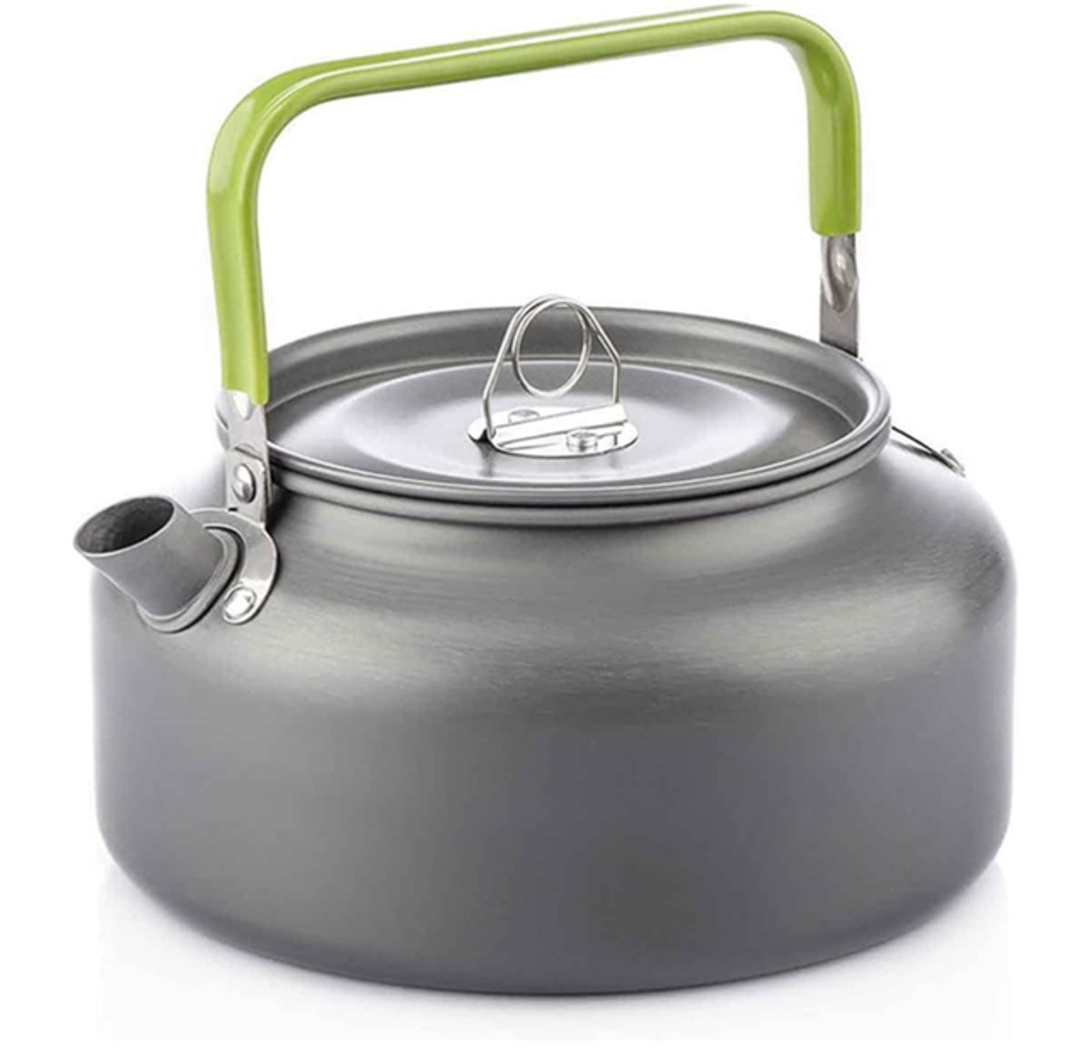 Camping waterkoker - Camping Theepot - Koffiekan - Waterkoker voor buiten koken - Waterkoker - Camping servies - Camping kookset - Grijs - Aluminiumlegering