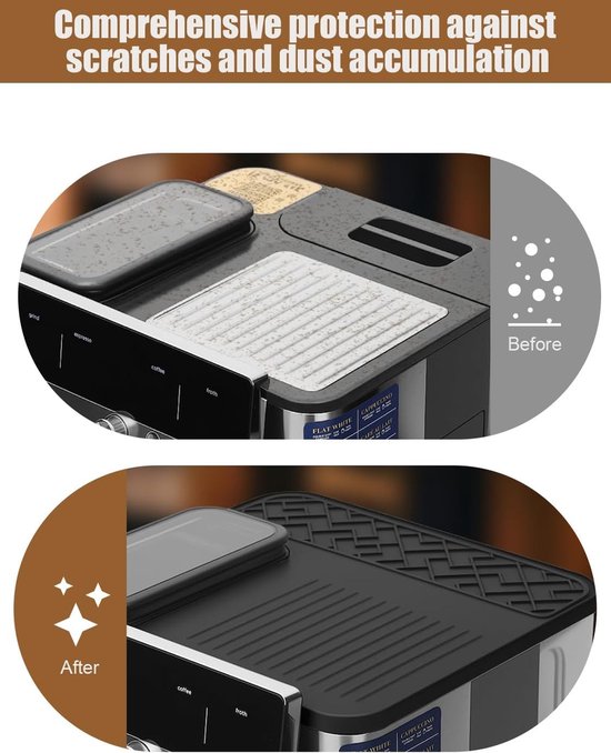 Warmte-isolatiemat voor koffiezetmachine，Siliconen mat Geschikt voor Ninja Luxe Espresso koffiemachine ES601, top mat accessoires Geschikt voor Ninja Luxe Cafe, beschermt bovenoppervlak, antislip, waterdicht, hittebestendig van warmte — afbeelding 3