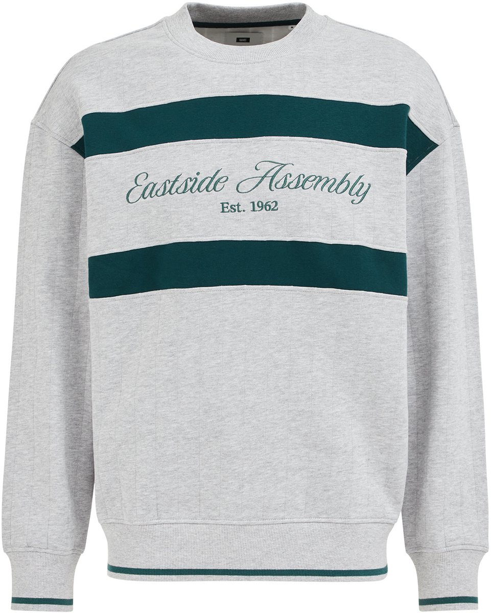 WE Fashion Heren loose fit sweater met embroidery