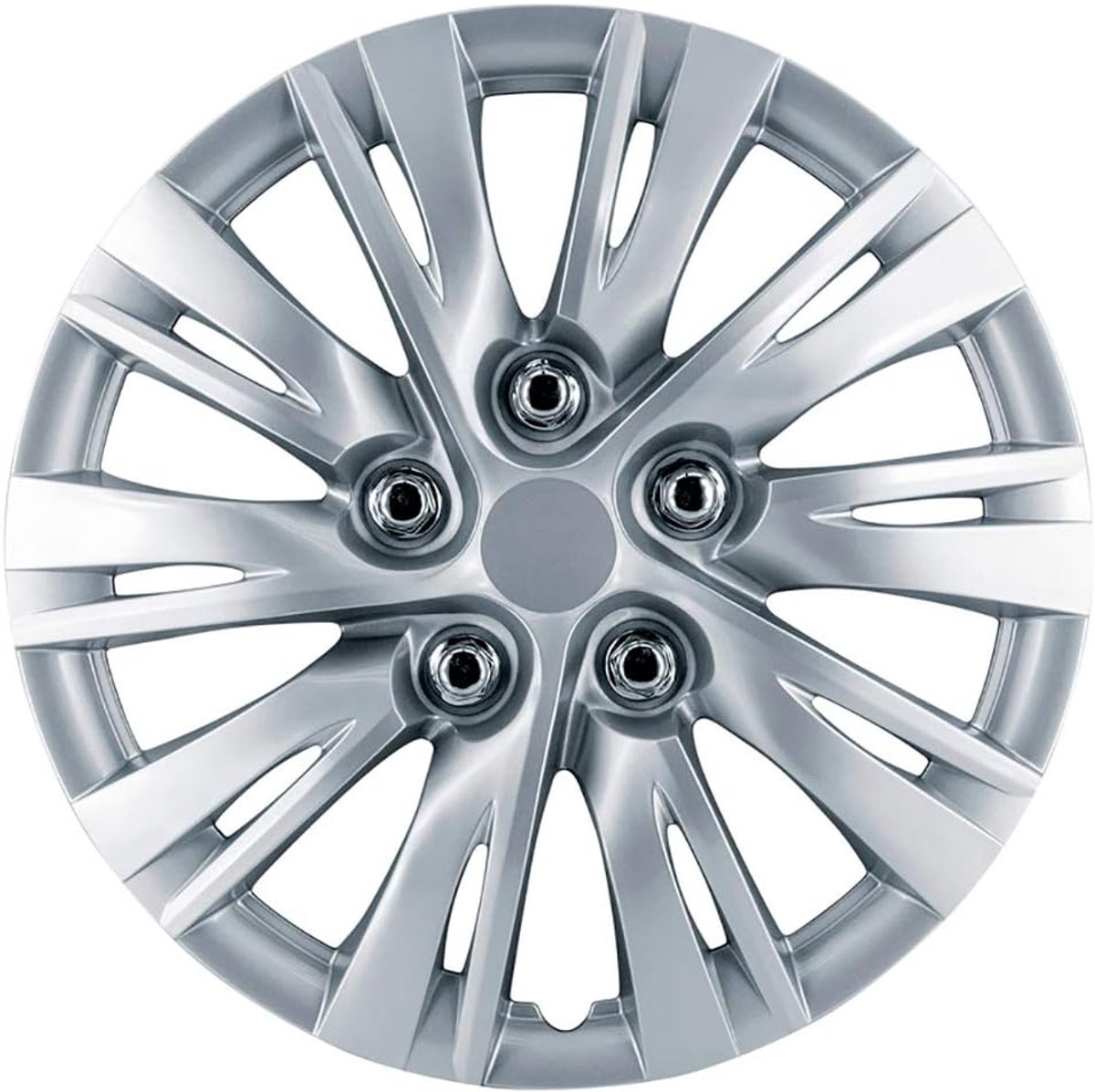 SnelShoppen - 4-Delige Wieldoppenset Ohio 16-Inch Zilver - Auto Wieldoppen van ABS Kunststof - Perfecte Upgrade voor je Auto - Eenvoudig te Installere