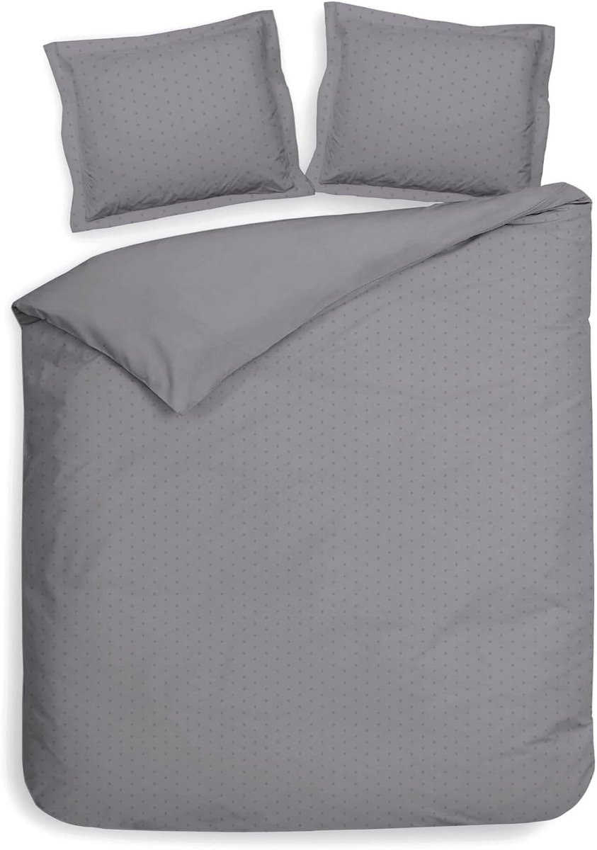 SnelShoppen - Luxe Beddegoed 260x220 cm met 2 Kussens 60x70 cm - 100% Katoen Mako Satin - Glacier Grijs - Ademend en Vochtregulerend - Perfect voor Vo