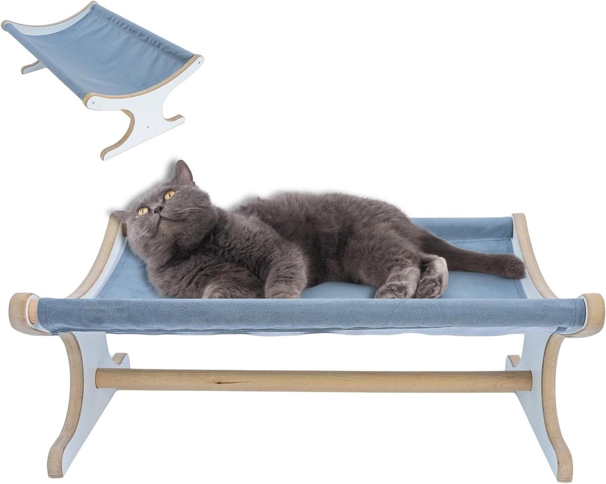 Kattenbed Sofa - Huisdier Meubel - Ontspannen Slapen - Robuuste Grenenhouten Ondersteuning - 62 x 24 x 43 cm - Natuurlijk