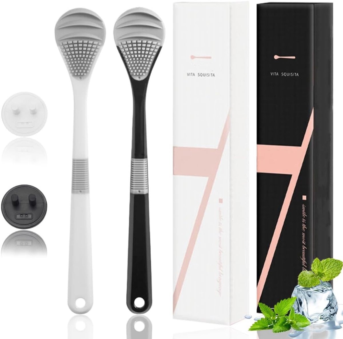 Effectieve Tongue Scraper voor Mondhygiëne, Tongue Brush en Tandenborstel - Set van 2 voor Optimale Mondverzorging