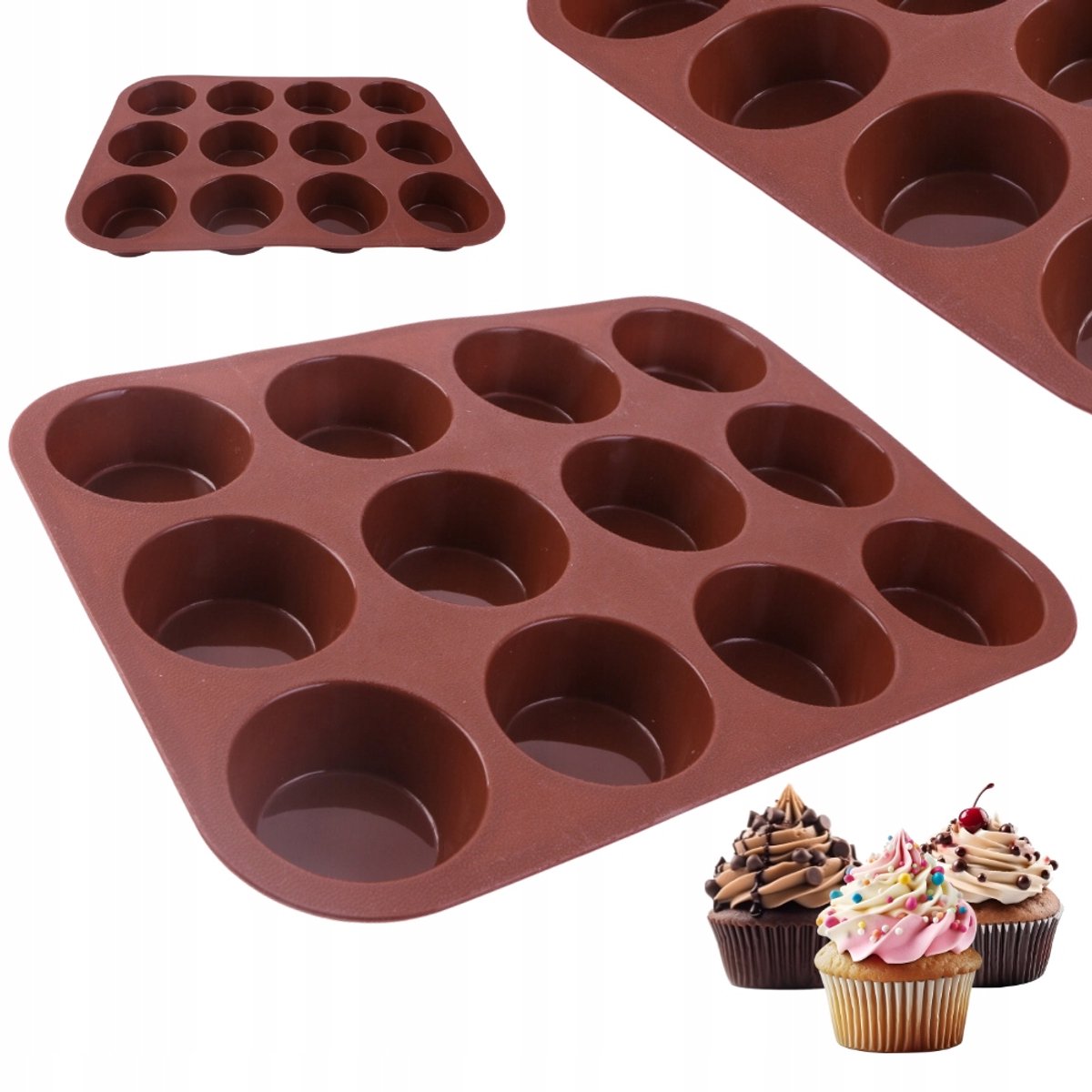 Siliconen muffinvorm 33cm - 12 gaten - Bakvorm