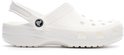 Witte Crocs Clog, zijaanzicht. Rubberen klomp met band.
