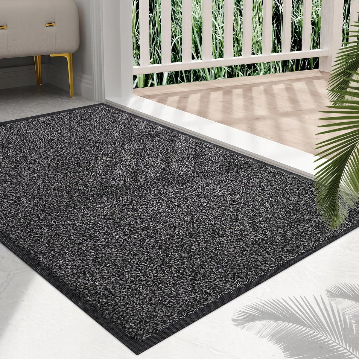 Antislip Deurmat Binnen & Buiten 50x80 cm Zwart-Grijs