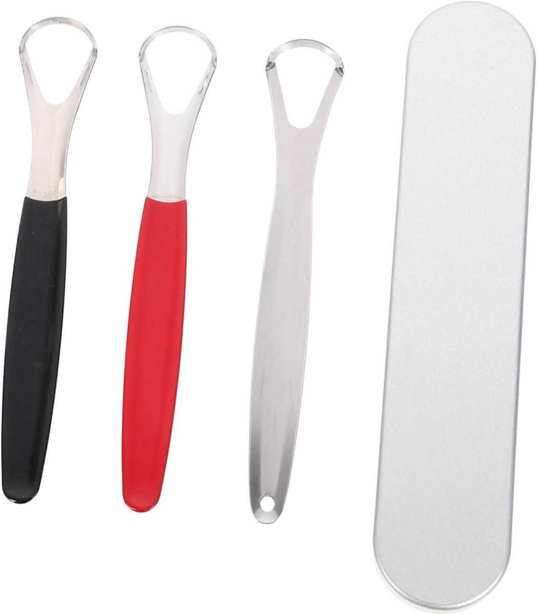 Tongschrapers Set - Mondverzorging Hulpmiddelen - Frisse Adem - Verwijdert Tandplak - 3 Stuks - Gemengde Kleur