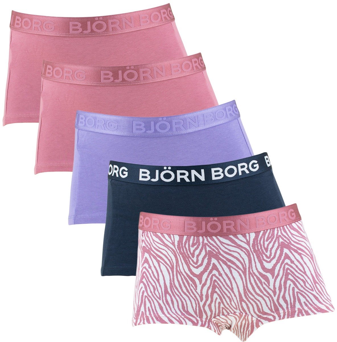 Björn Borg meisjes cotton stretch 5P mini boxershorts basic print multi IV