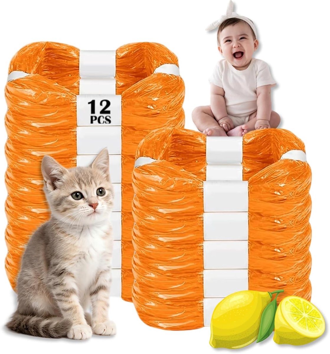 Navulcassettes voor kattenbakvulling - 12 stuks, ideaal voor afvalemmer, geurabsorberend en eenvoudig in gebruik