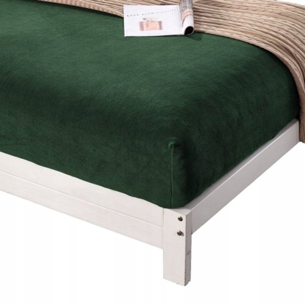 Hoeslaken Teddy 90x200cm met Elastiek - Zacht Groen