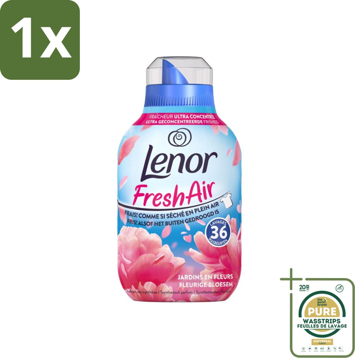 1 x Lenor - Wasverzachter - Fresh Air - Fleurige Bloesem - 36 Wasbeurten- Wasverzachter - Frisheid - Buiten Gedroogd Was - Bloemige Geur - Wasgoed
