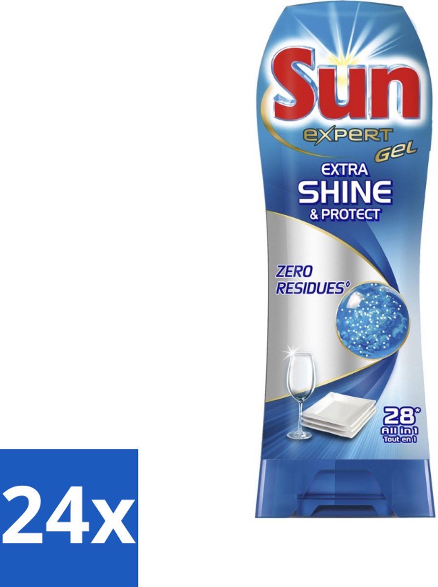 24 x Sun Expert Gel - Extra Shine & Protect - All-in-1 - Vaatwasmiddel Gel - 28 Wasbeurten - Vaatwasgel - Vaatwasser - Vaatreiniger - Glans - Bescherming