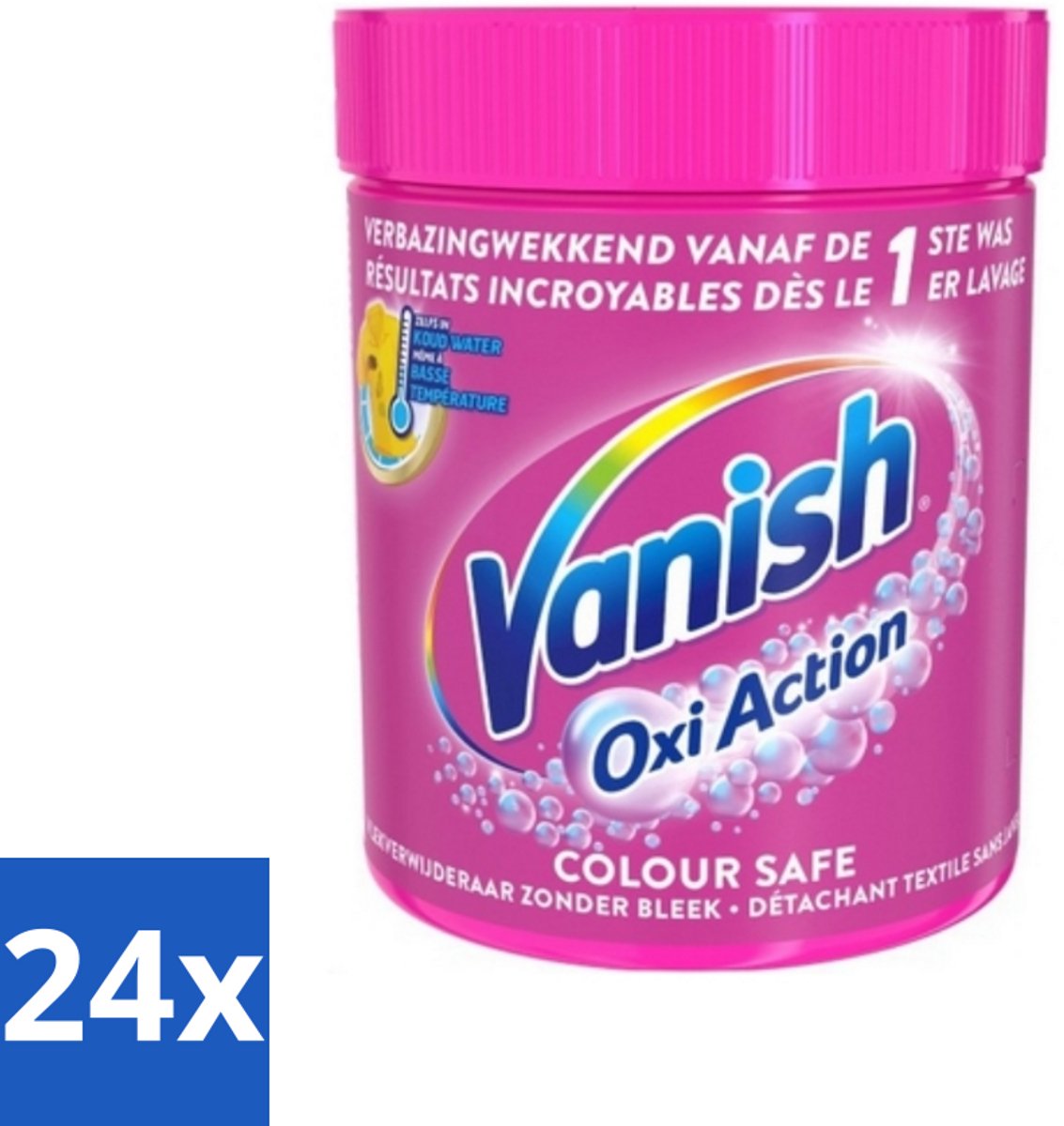 24 x Vanish Oxi Action - Veilige Kleur - Vlekkenverwijderaar Poeder - Zonder Bleek - Gekleurde Was - 550 Gram - Vlekkenverwijderaar - Kleurveilig - Waspoeder - Gekleurde Was - Vlekken Verwijderen