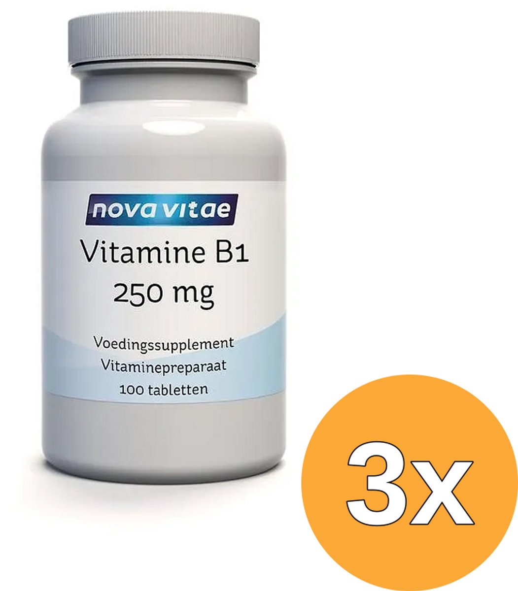 3x Nova Vitae Vitamine B1 thiamine 250mg (100 tabletten)