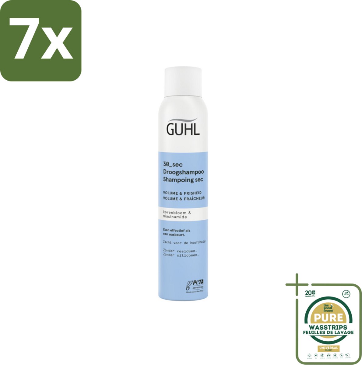 7 x Guhl – Droogshampoo – Volume & Frisheid 30 sec – 200 ml - Grootverpakking - Droogshampoo Volume - Droogshampoo Frisheid - Droogshampoo Snel Resultaat - Droogshampoo Voor Vet Haar - Droogshampoo 30 Sec