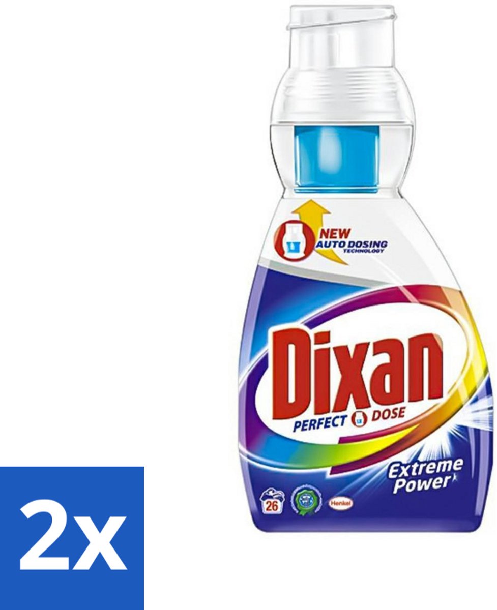 2 x Dixan Perfect Dose - Vlekkenkampioen - Extreme Power - Witte, Gekleurde & Zwarte Was - 26 Wasbeurten - Wasmiddel - Vlekkenverwijderaar - Dixan - Extreme Power - Wasformule
